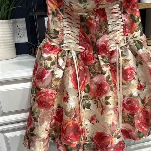 AKIRA KEEP DREAMING WOMANS MINI DRESS XL Dress with Red and Cream Accents - Picture 7 of 17